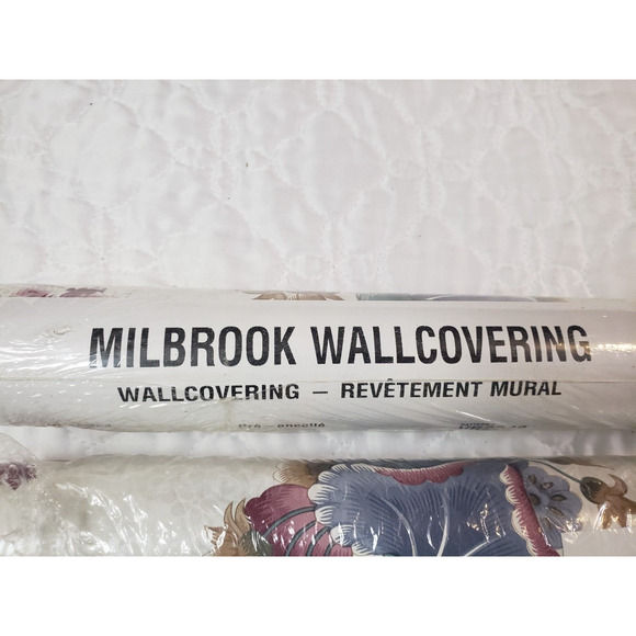 JL) VTG Milbrook Wallcovering Double Roll Vinyl Wallpaper VR2043 Run# 5 Lot of 2 - Picture 3 of 7